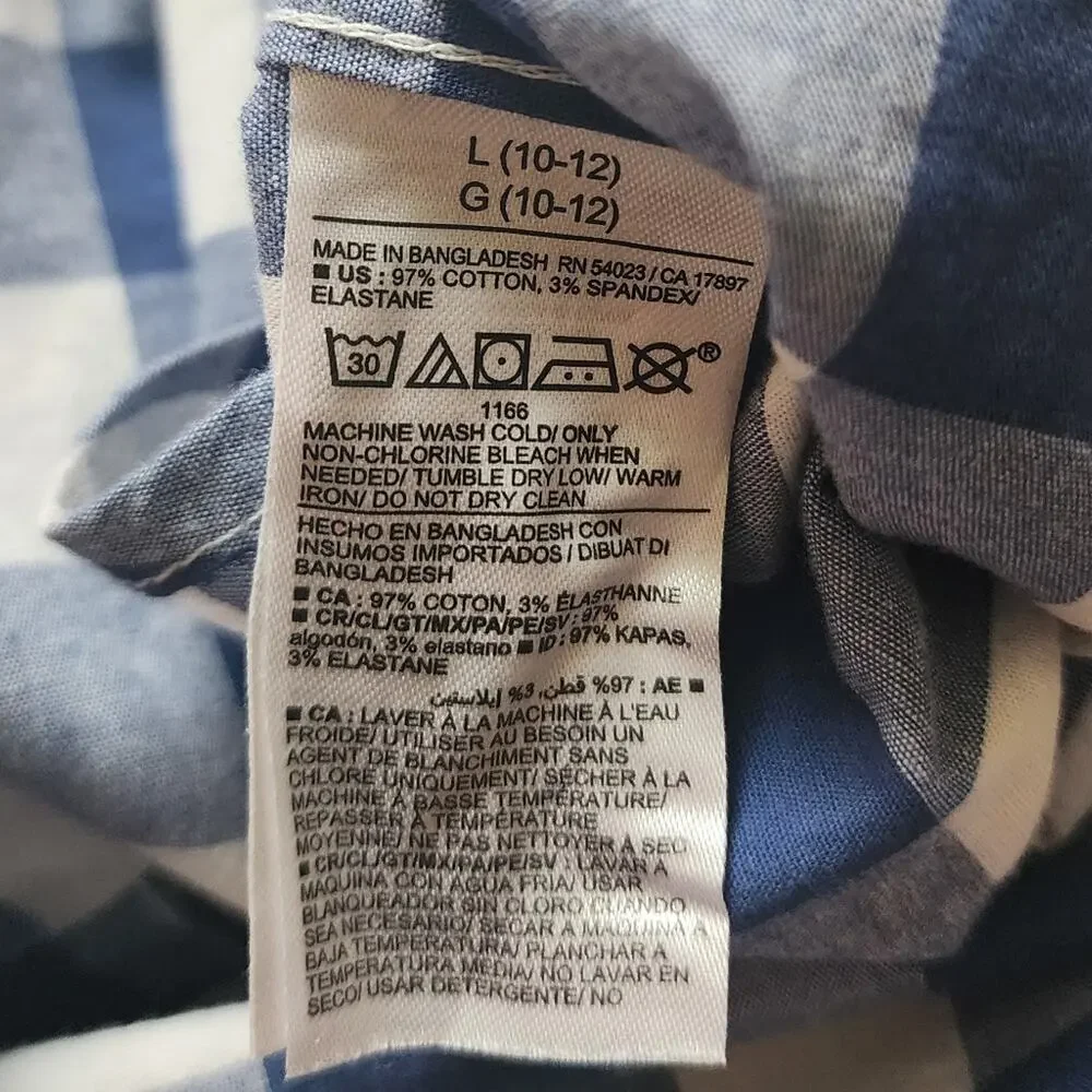 NWT Old Navy Boy's Plaid Short Sleeve Casual Button Down Shirt Large L 10-12